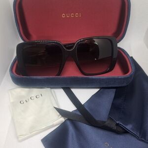 Gucci Black Square Oversized Sunglasses